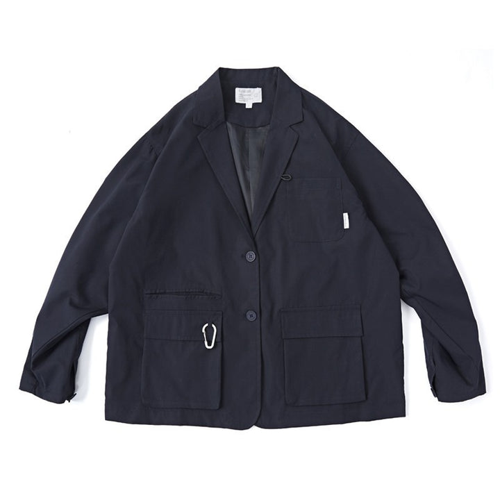 Unisex Loose-Fitting Utility Blazer with Multifunction Pockets Mune Fashion