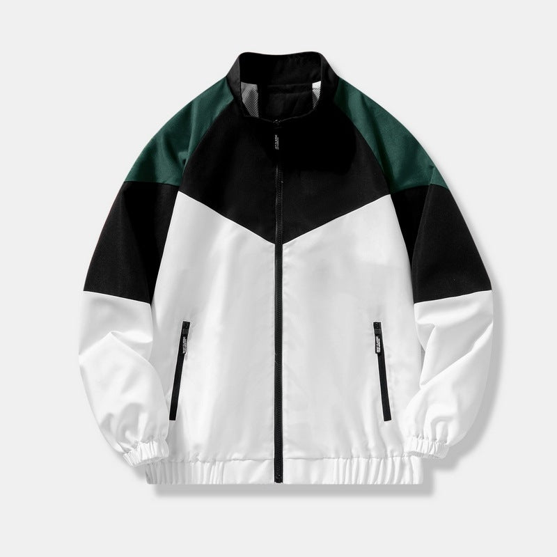 Men's sporty transitional jacket with high collar and zipper Mune Fashion