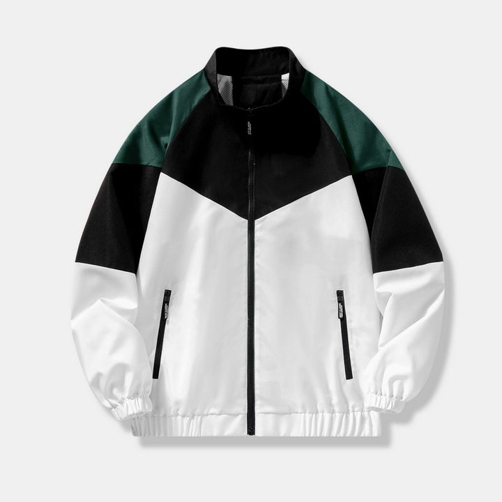 Men's sporty transitional jacket with high collar and zipper Mune Fashion