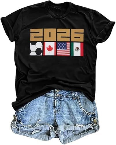 Women’s casual cotton fan shirt with retro football print and round neck Mune Fashion