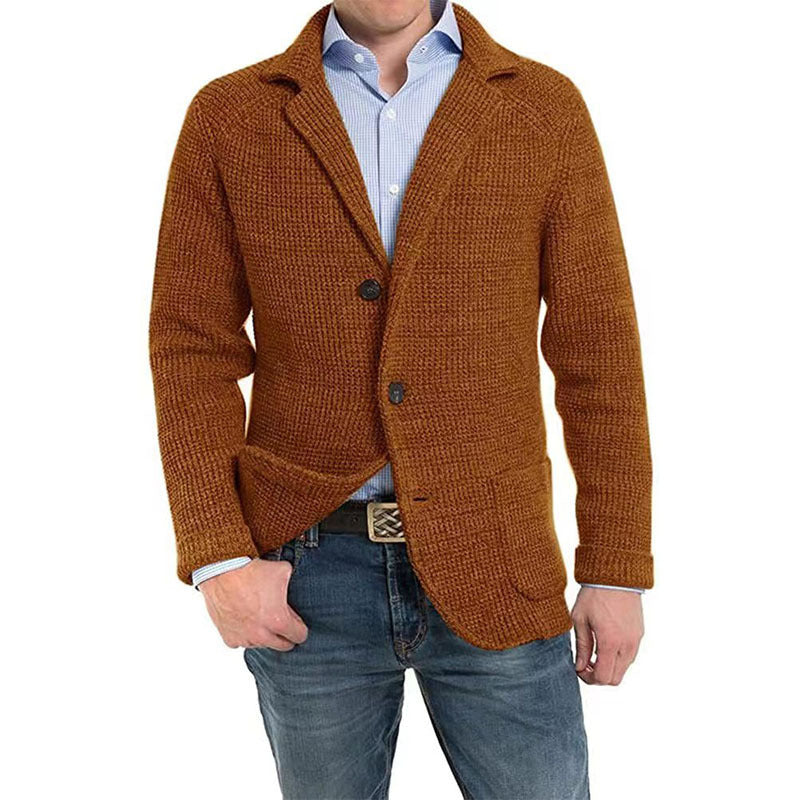Men's structured knit blazer with patch pockets Mune Fashion