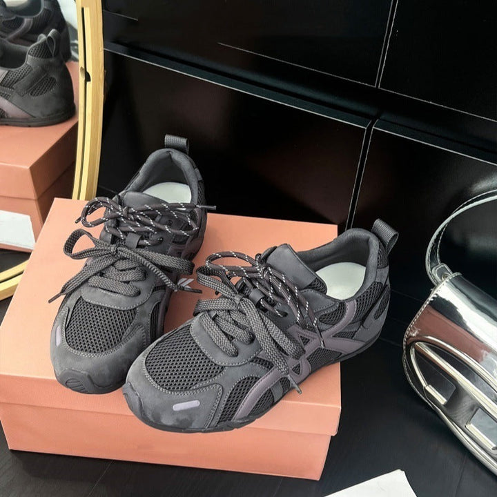 Women's Athletic Sneakers with Breathable Mesh Inserts and Stable Sole Mune Fashion