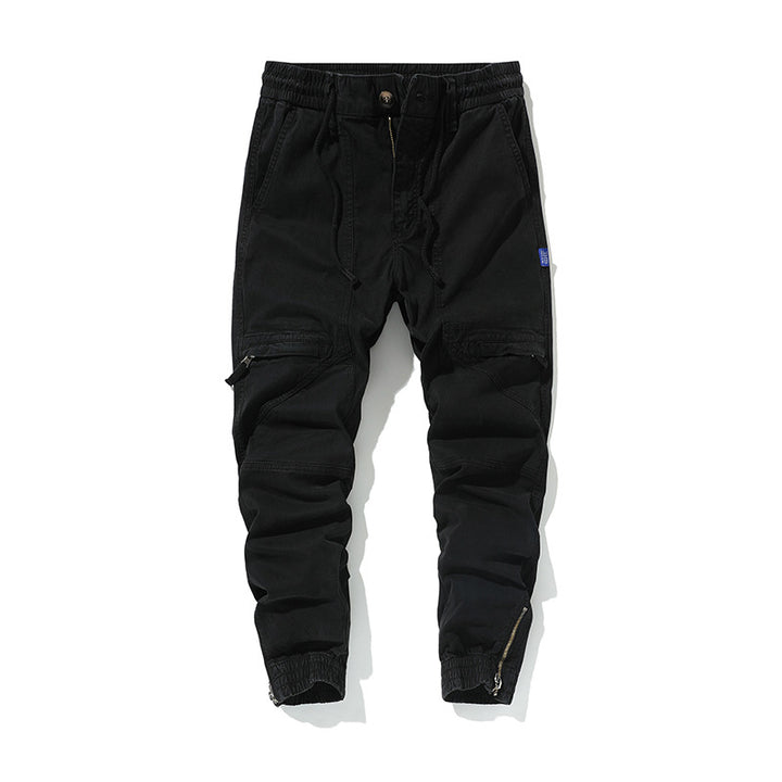 Herren Funktionale Cargo-Joggerhose mit Knieabnähern, Reißverschluss-Knöchel und Elastikbund Mune Fashion