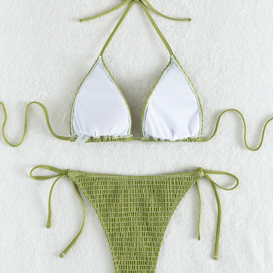 Women's Triangle Bikini Set with Adjustable Straps and Minimalistic Design Mune Fashion