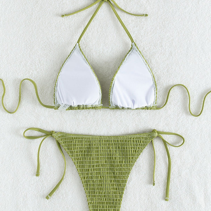 Women's Triangle Bikini Set with Adjustable Straps and Minimalistic Design Mune Fashion