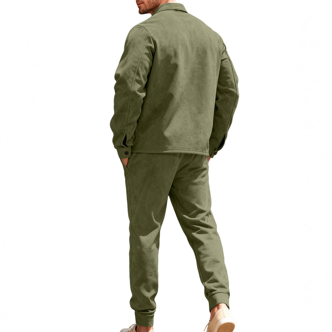 Men's Nan Shirt Jacket with Flap Pockets and Straight Cut Chino Pants Mune Fashion
