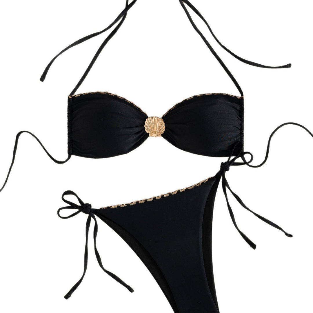 Ladies Elegant Bikini with Golden Accents Mune Fashion