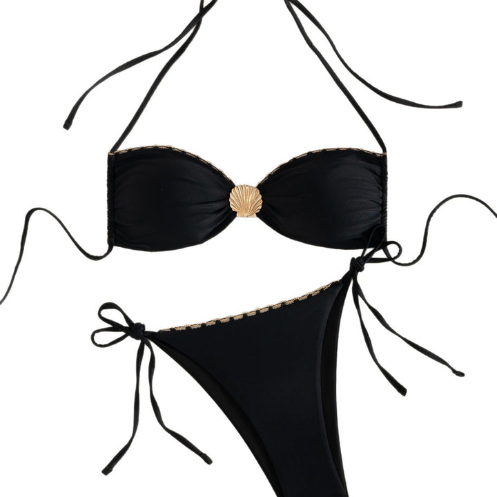 Ladies Elegant Bikini with Golden Accents Mune Fashion