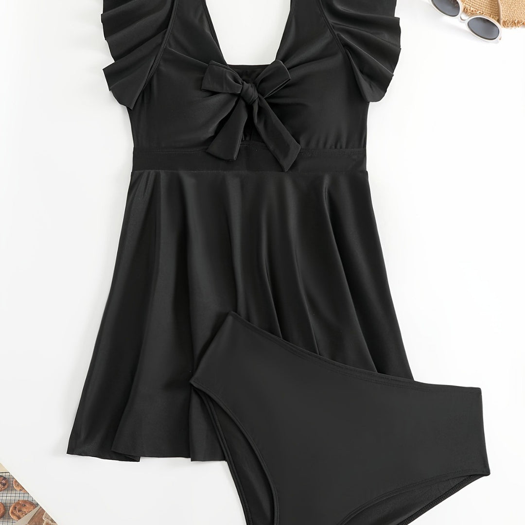 Women's figure-hugging swimsuit with elegant ruffle design Mune Fashion