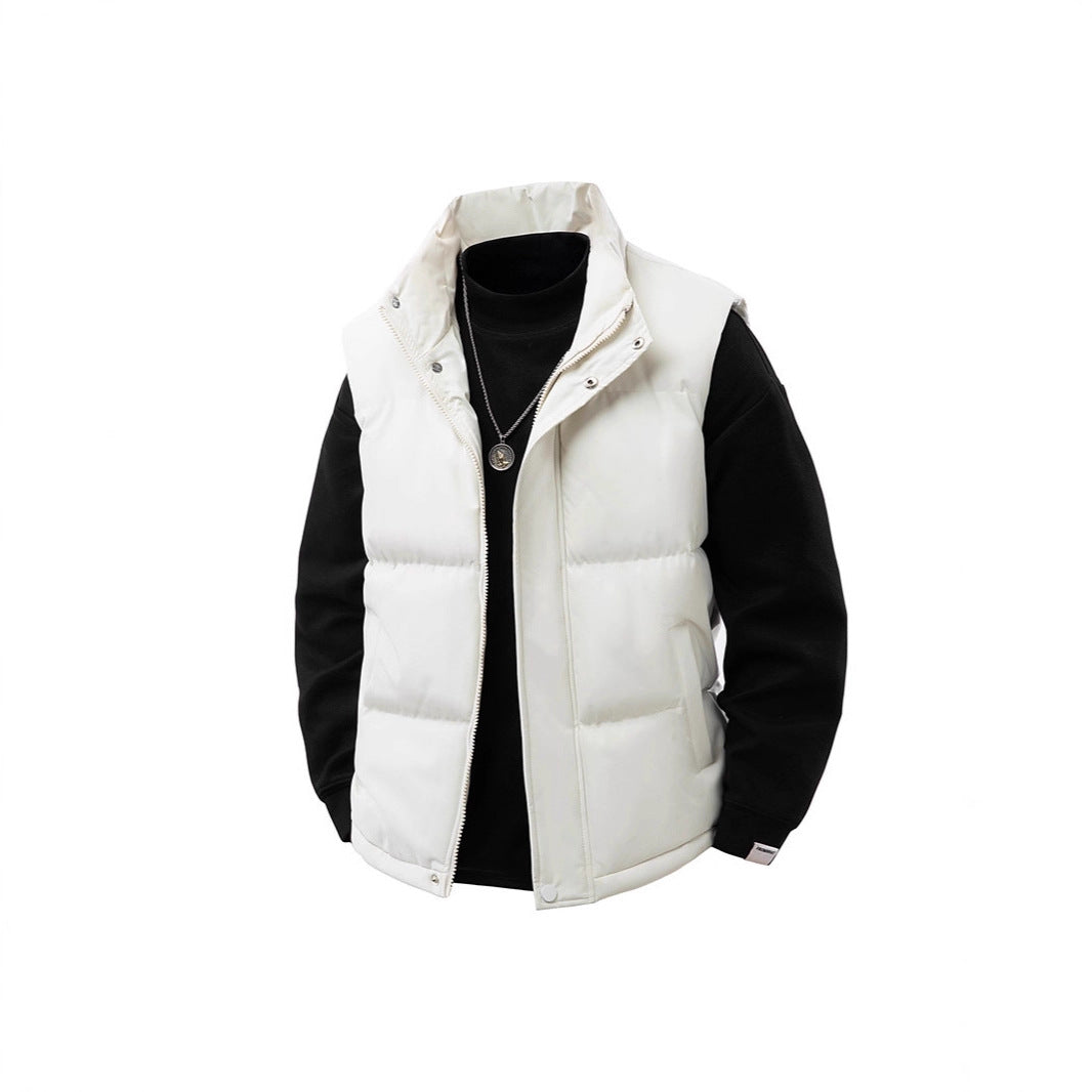 Men's Sleeveless Thermal Padded Vest with Windproof Outer Shell and Hollow Fiber Filling Mune Fashion