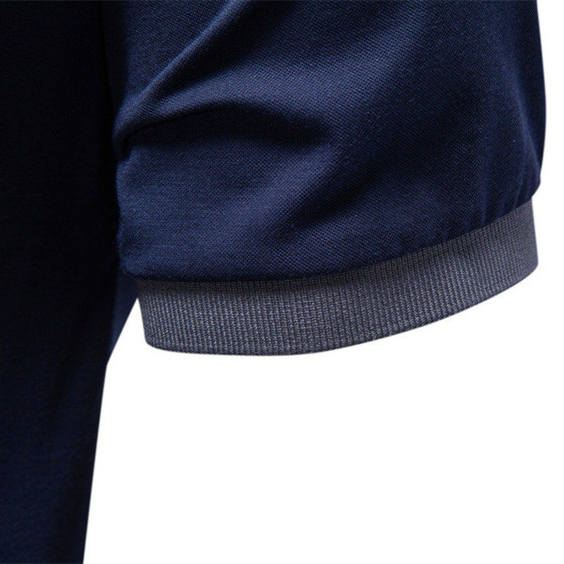 Men's breathable polo shirt made of cotton blend with contrast collar and ribbed sleeve cuffs Mune Fashion