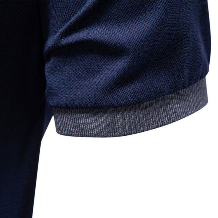Men's breathable polo shirt made of cotton blend with contrast collar and ribbed sleeve cuffs Mune Fashion