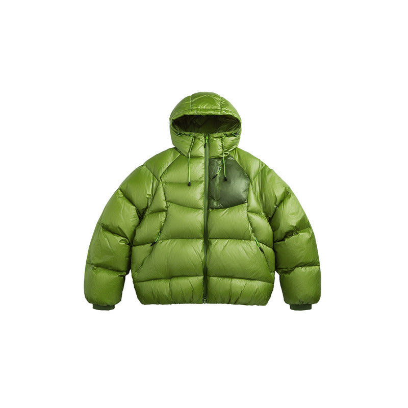 Unisex Quilted Down Jacket with Hood and Lightweight Thermal Insulation Mune Fashion