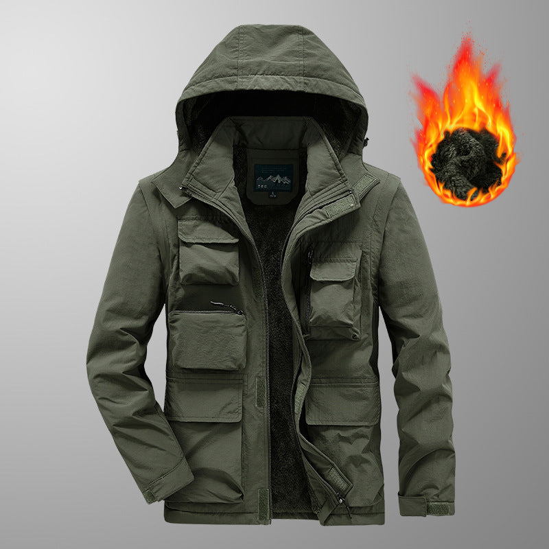 Men's Multifunctional Field Parka with Teddy Fleece Lining and Hood Mune Fashion