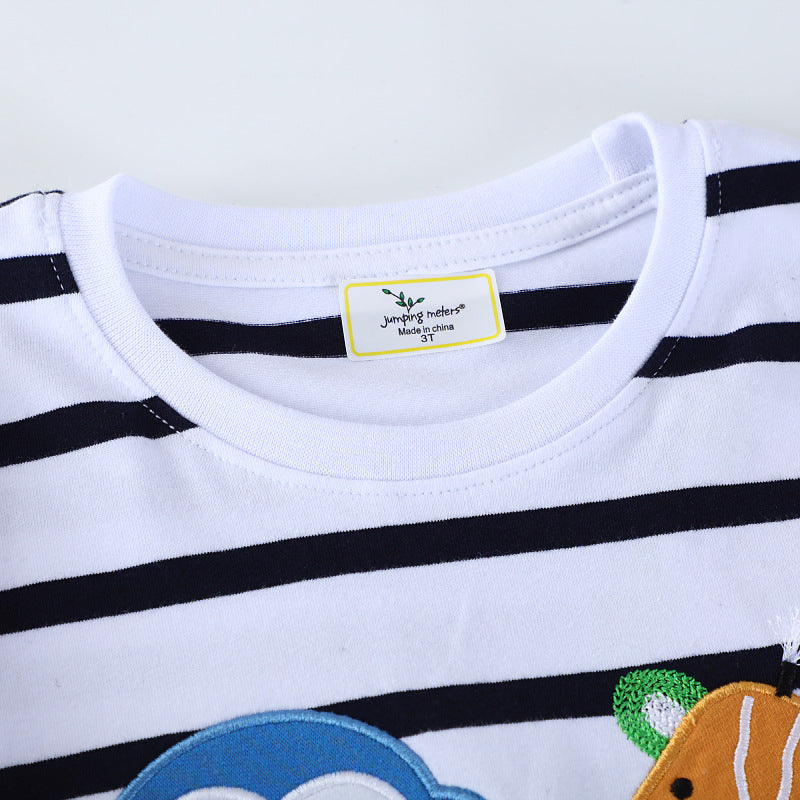 Boys long sleeve shirt with playful animal appliqués Mune Fashion