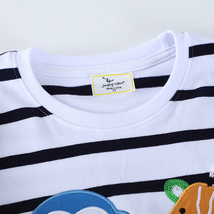 Boys long sleeve shirt with playful animal appliqués Mune Fashion