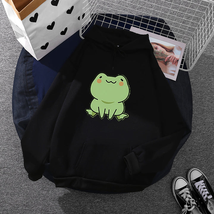Women's hooded sweatshirt with moon and whale illustration, oversized cut and kangaroo pocket Mune Fashion