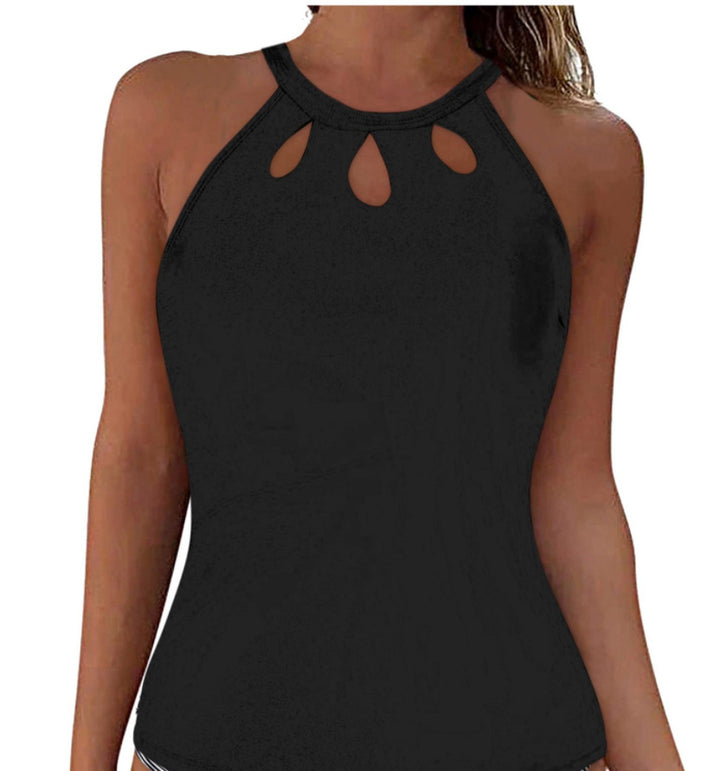 Ladies sporty tankini top with fashionable round neckline and cut-outs Mune Fashion