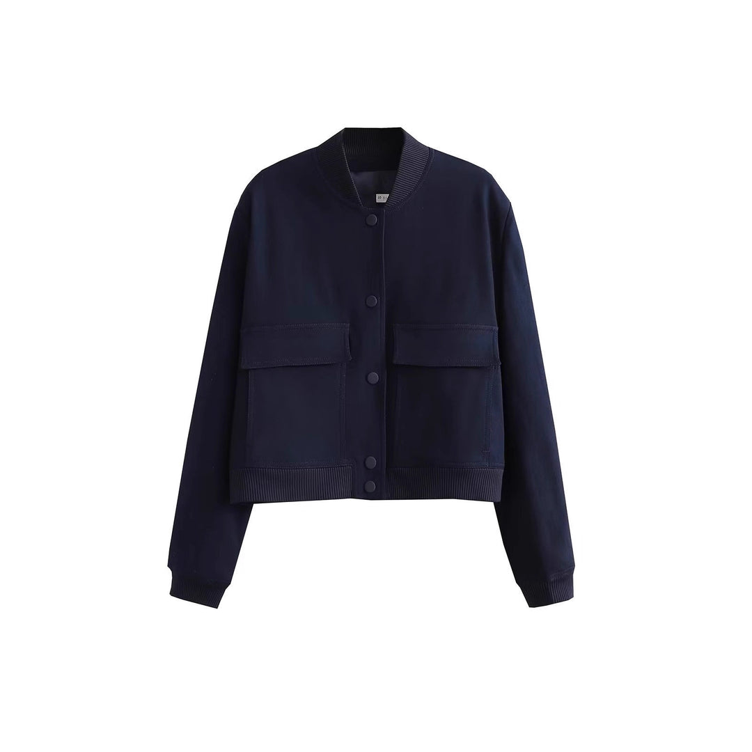 Women’s short jacket in utility style with flap pockets and ribbed cuffs Mune Fashion