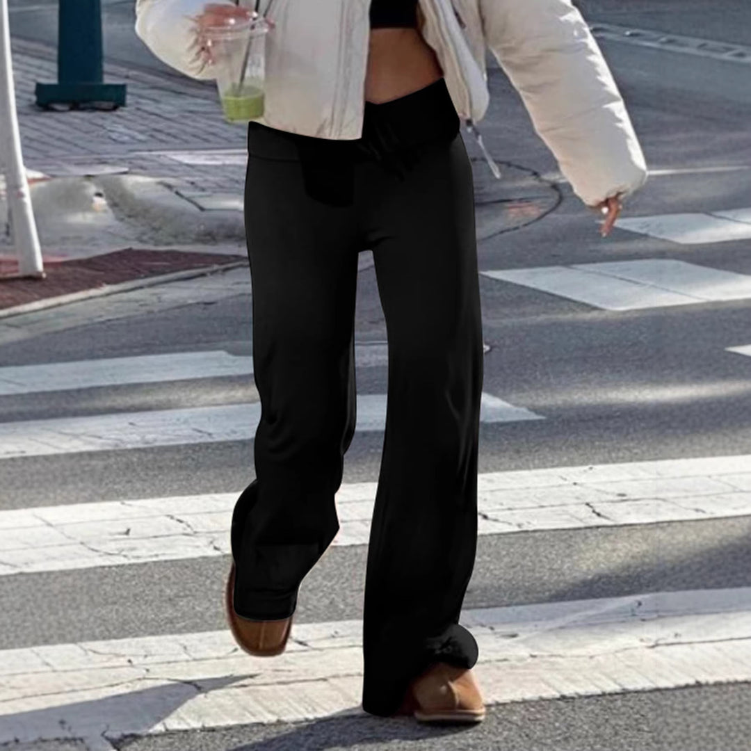 Women’s lounge pants with high waistband, drawstring, and straight leg Mune Fashion
