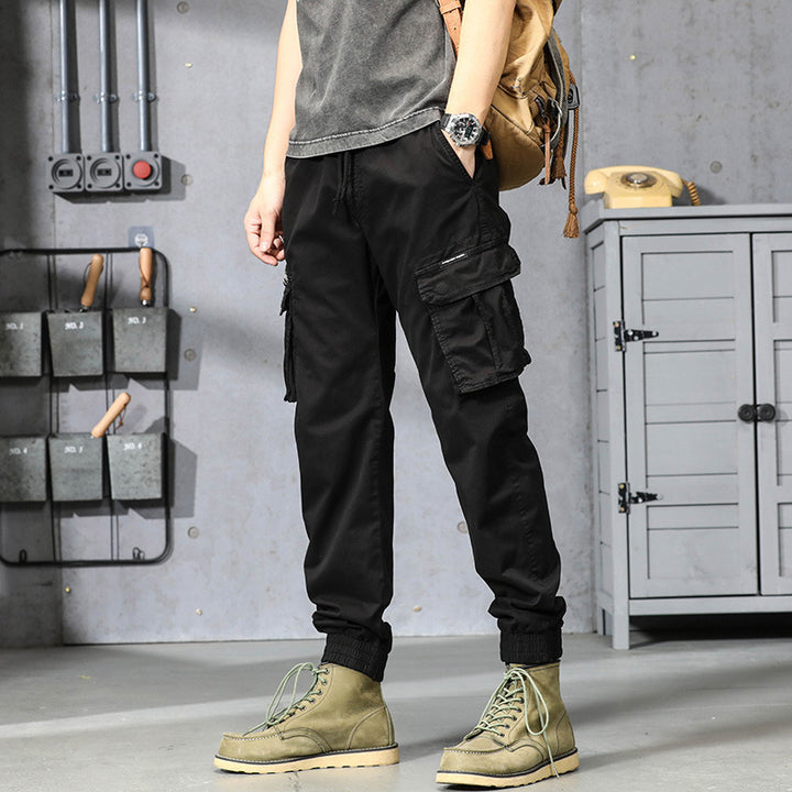 Herren Cargo-Joggerhose mit Tunnelzug, Multifachtaschen und geripptem Knöchelabschluss Mune Fashion