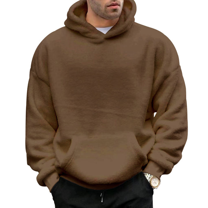 Men's oversized fleece hoodie with kangaroo pocket and dropped shoulders Mune Fashion