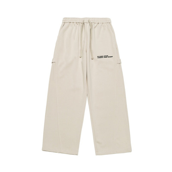 Unisex Wide Cropped Sweatpants in Cargo Style with Drawstring Waistband and Patch Pockets Mune Fashion
