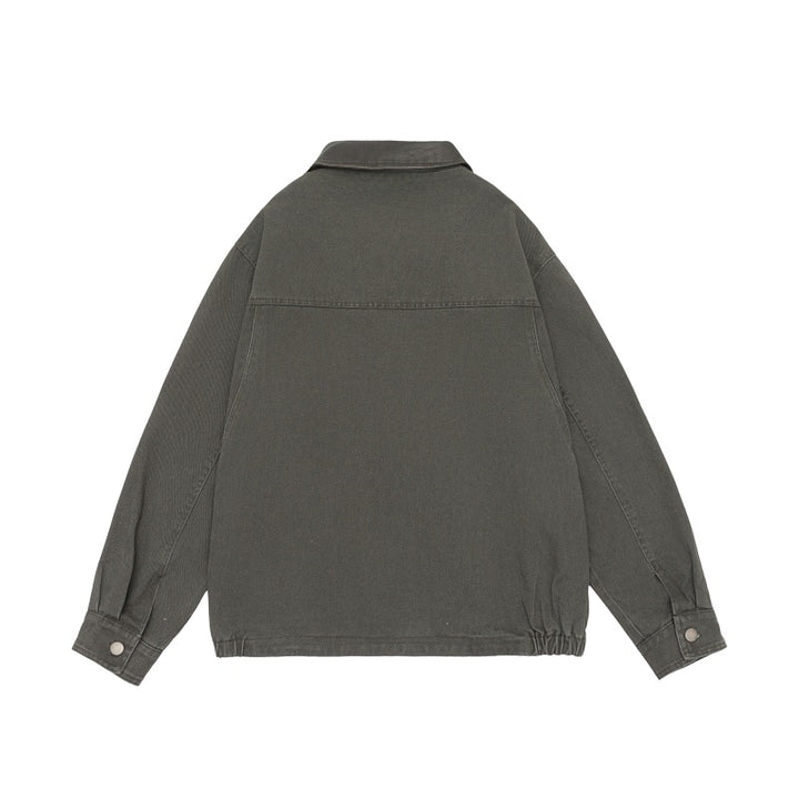 Men's Boxy Canvas Field Blouson with Snap Button Placket and Large Utility Pockets Mune Fashion