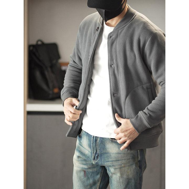 Men's Comfortable Fleece Jacket with Buttons Mune Fashion