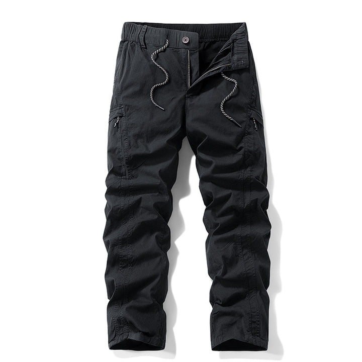 Men's Stretch Utility Cargo Pants with Elastic Waistband and Multiple Pockets Mune Fashion
