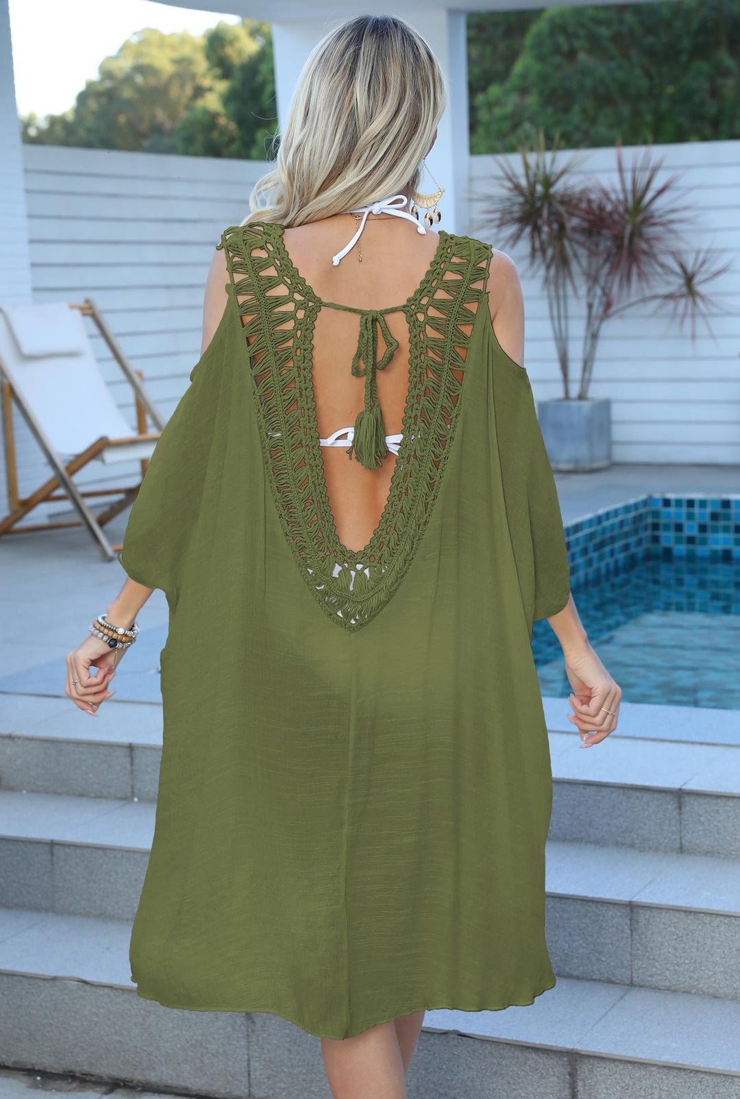 Women's airy beach kimono with decorative crochet accents Mune Fashion
