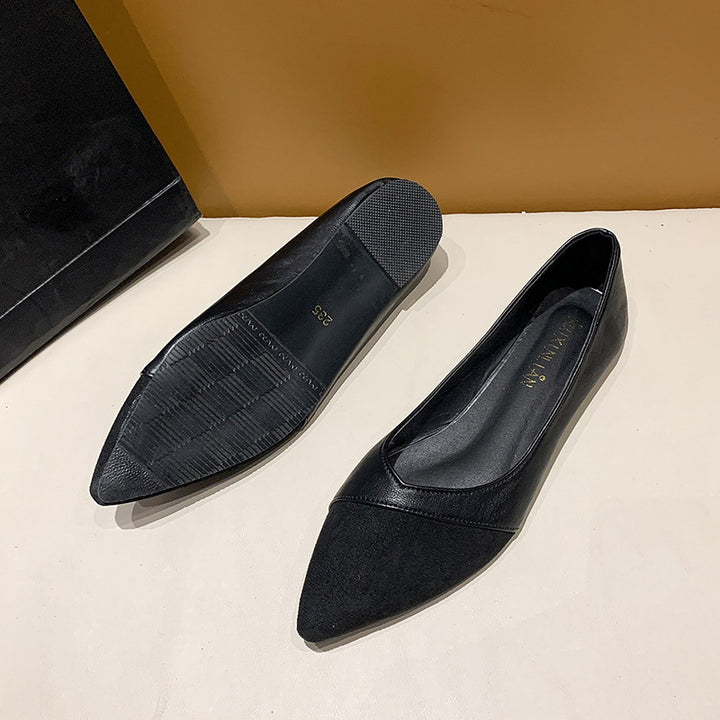 Women's pointed slip-on flats in a material mix with ergonomic comfort footbed and flexible profile outsole Mune Fashion