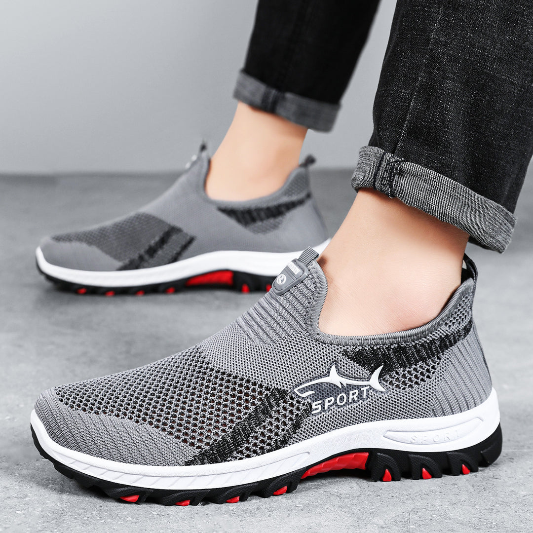 Unisex nan breathable knit slip-on trekking sneakers with flexible EVA midsole and grippy outdoor tread sole Mune Fashion