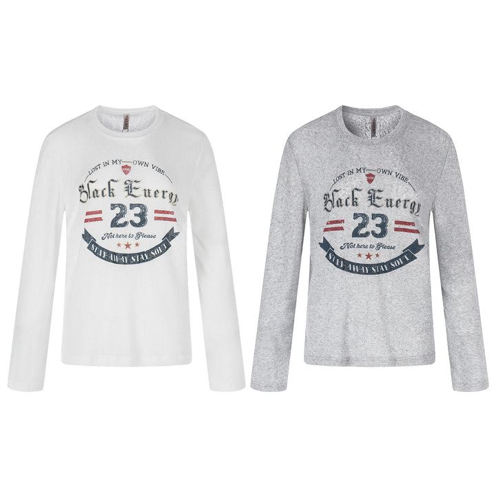 Unisex Long Sleeve Sweatshirt with Vintage Print and Crew Neck Mune Fashion