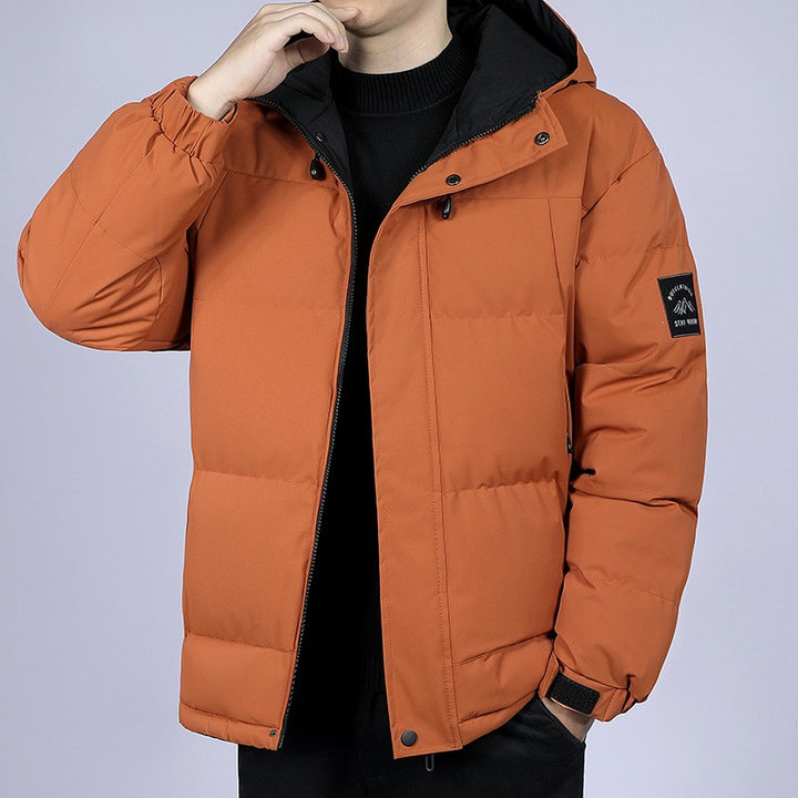 Men's short cut quilted winter jacket with hood, windproof membrane & adjustable cuffs Mune Fashion