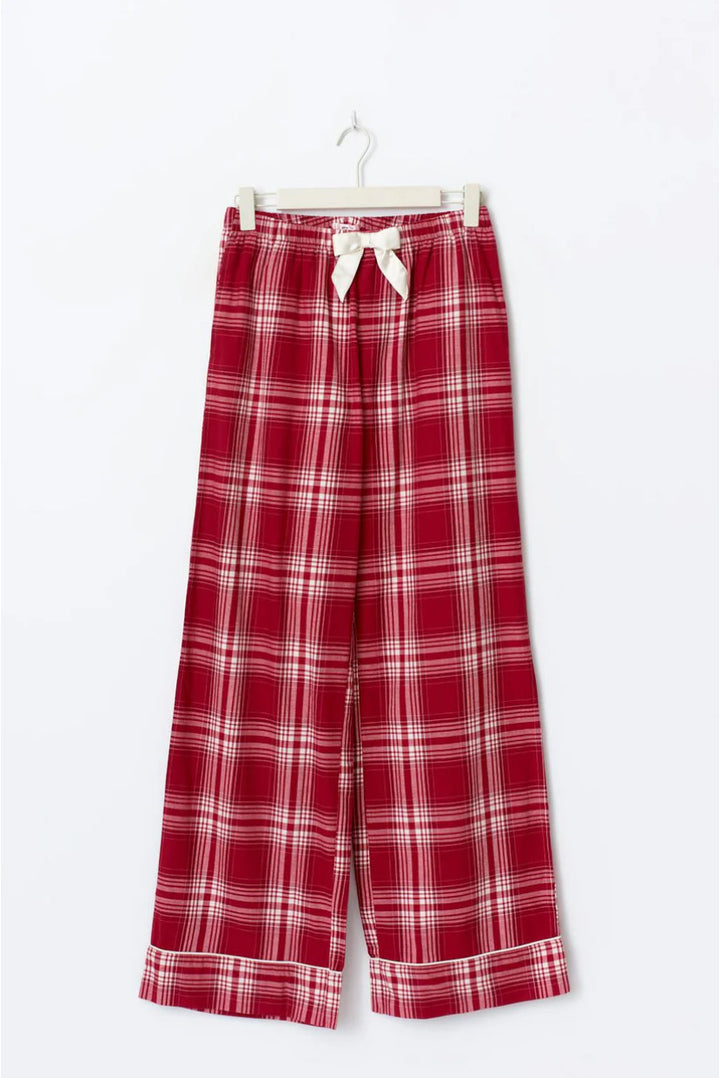 Women Checkered Spaghetti Strap Sleep Top with Gathered Underbust and Decorative Bow Mune Fashion