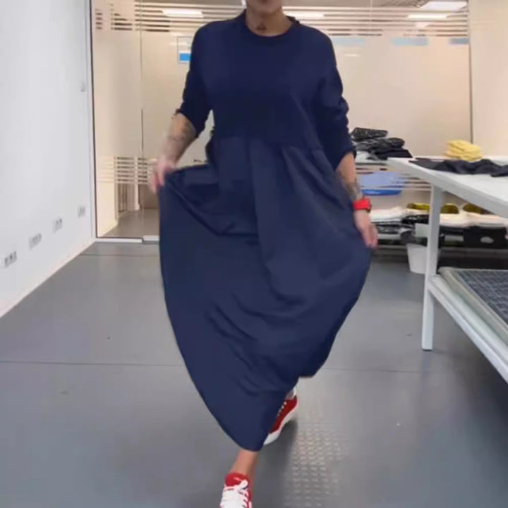 Women's nan oversized maxi dress with deep yoke and side pockets Mune Fashion