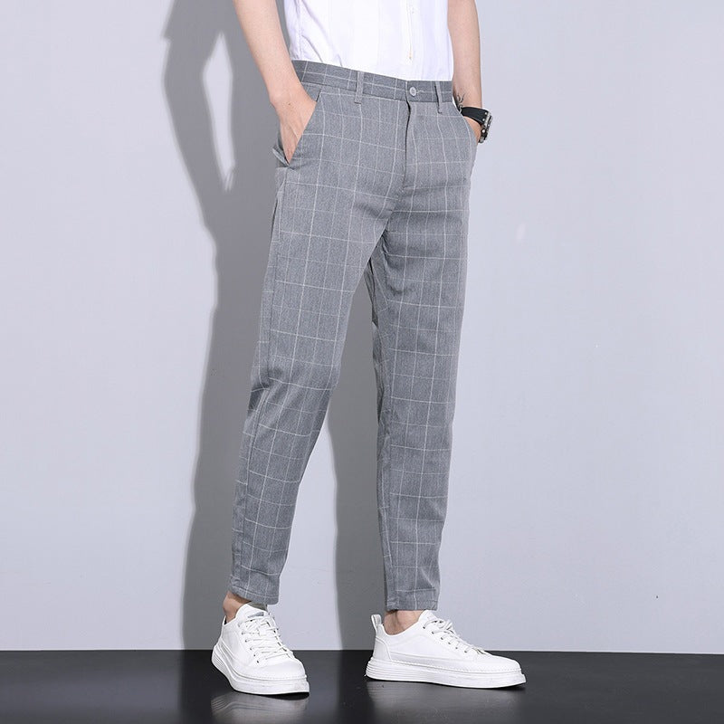Men's Elegant Checked Chino Pants Mune Fashion