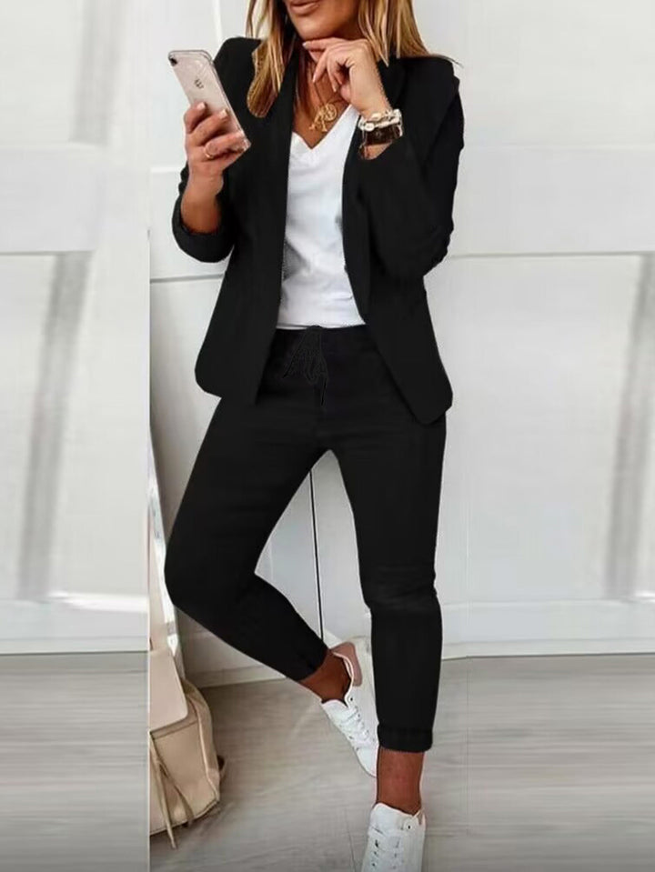 Women Elegant Two-Piece Blazer Jogging Suit Mune Fashion