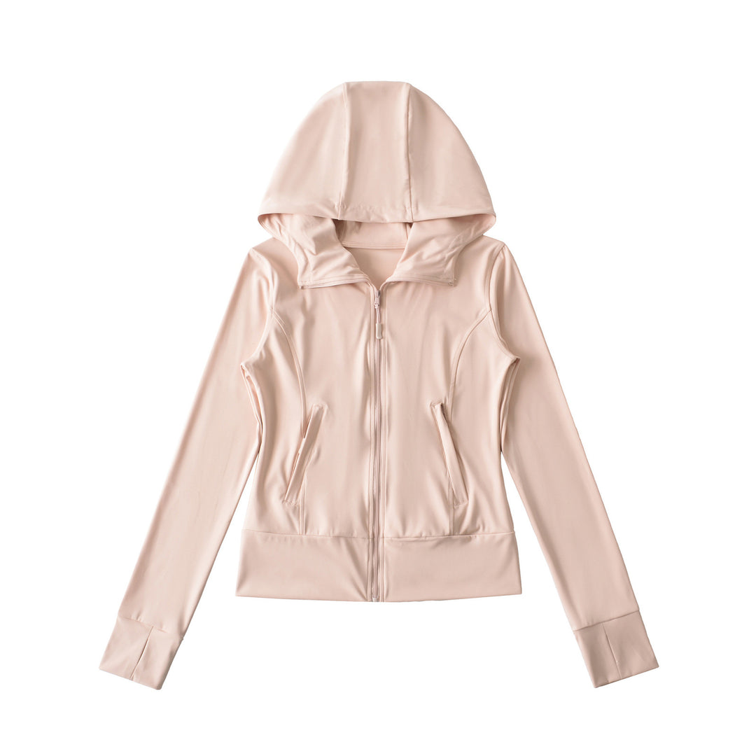 Women's Hooded Sports Jacket with Full Zip, Tailored Fit, and Integrated Zipper Pockets Mune Fashion