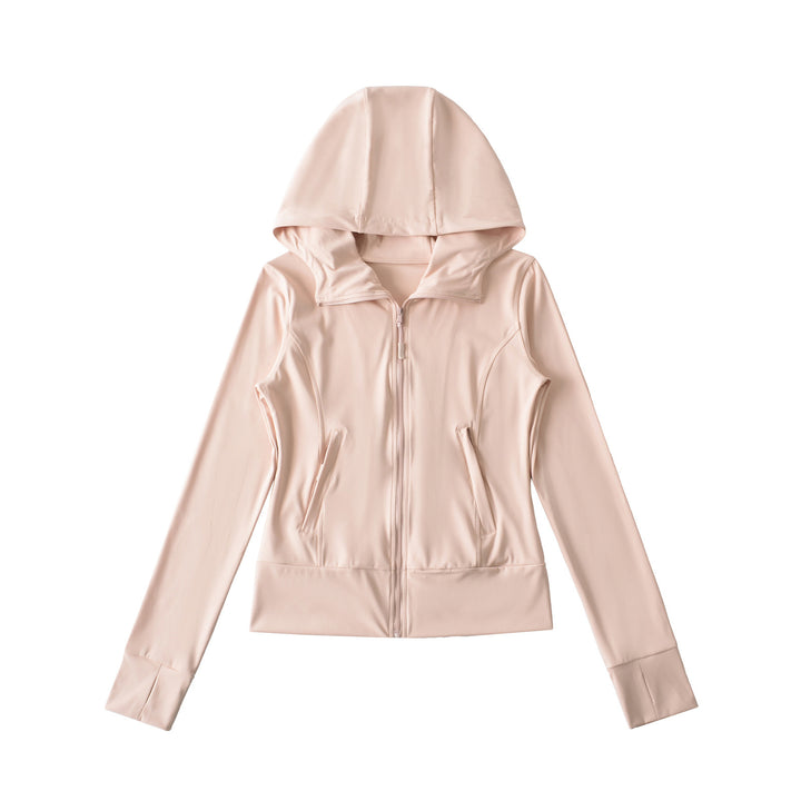 Women's Hooded Sports Jacket with Full Zip, Tailored Fit, and Integrated Zipper Pockets Mune Fashion