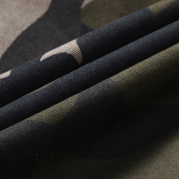 Men's Canvas Field Jacket in Military Utility Style with Shoulder Straps and Multiple Pockets Mune Fashion