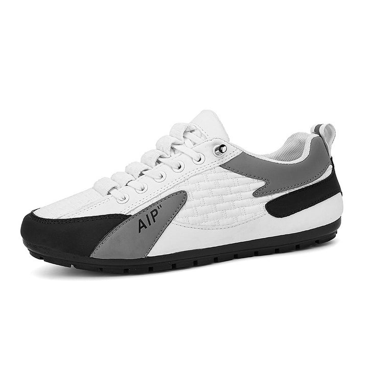 Men's Woven Low-Top Sneaker with Lightly Treaded Sole and Panel Details Mune Fashion