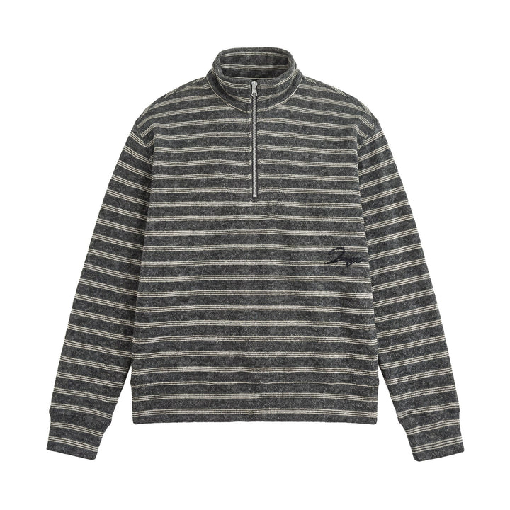 Men's Structured Half-Zip Knit Sweater with Stand Collar Mune Fashion