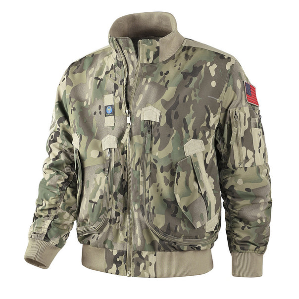 Men's classic bomber jacket in pilot design with multifunctional pockets and sturdy zipper Mune Fashion