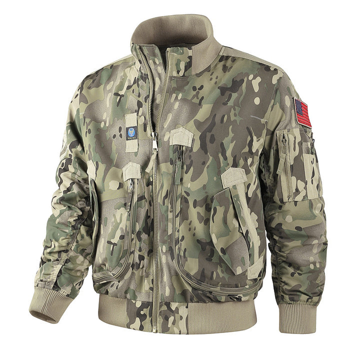 Men's classic bomber jacket in pilot design with multifunctional pockets and sturdy zipper Mune Fashion