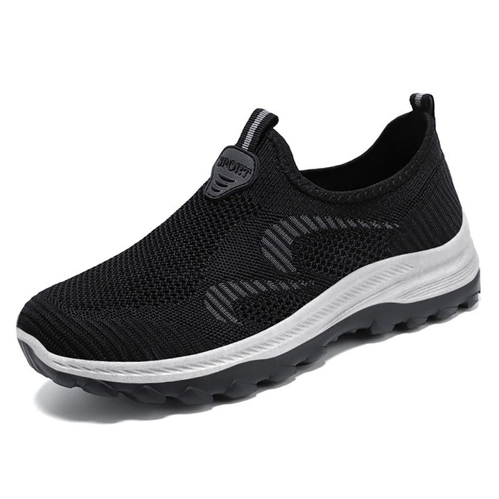 Men's elastic knit slip-on trekking sneakers with grippy tread and ergonomic cushioning sole Mune Fashion