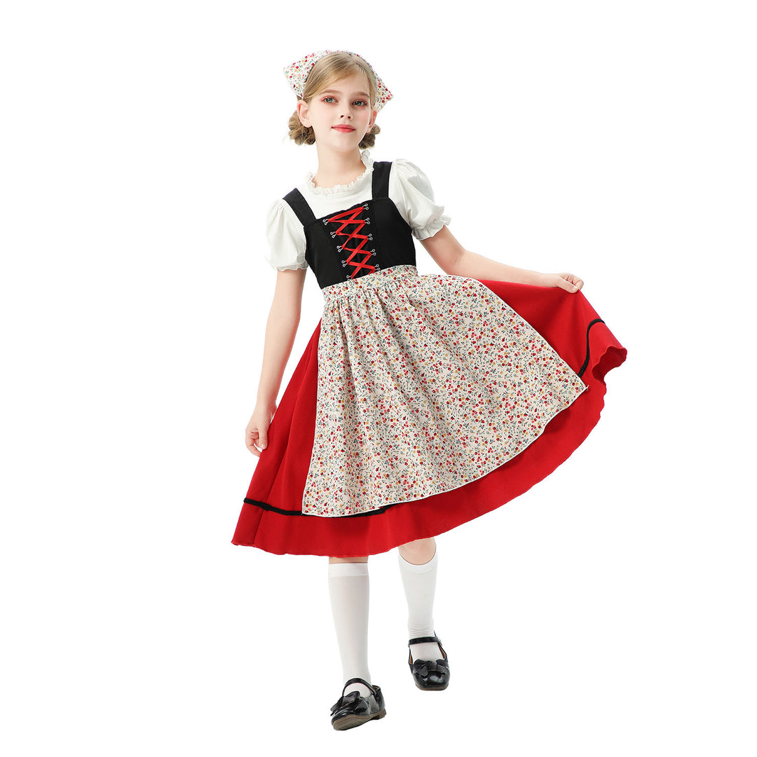 Ladies' nano traditional children's dirndl with apron and headscarf Mune Fashion
