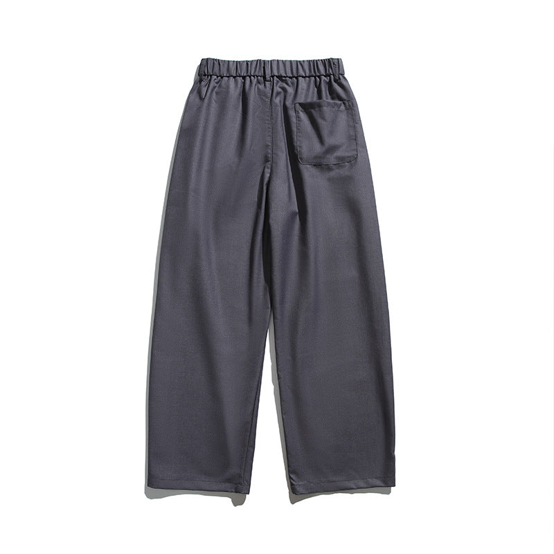 Men's wide pleated pants with elastic drawstring waistband and cropped cut Mune Fashion