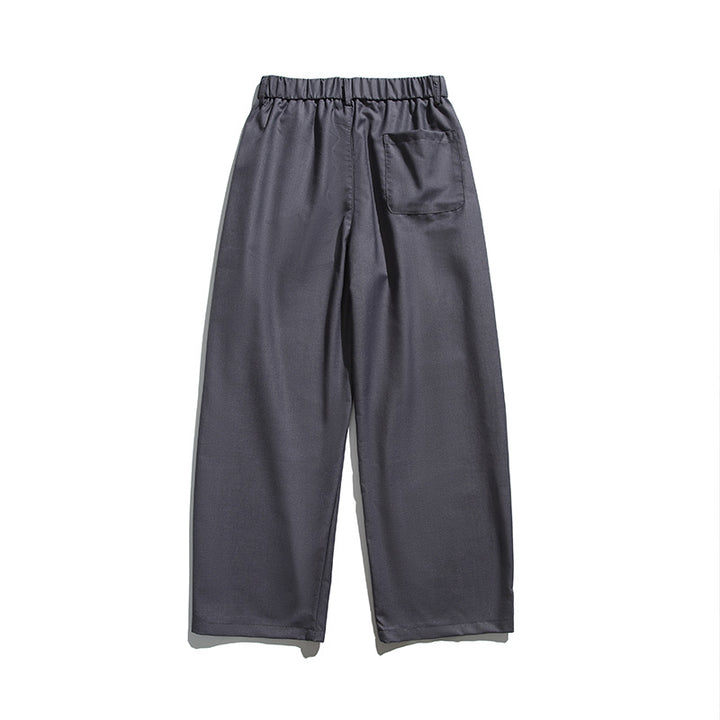 Men's wide pleated pants with elastic drawstring waistband and cropped cut Mune Fashion